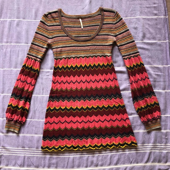 Free People Dresses & Skirts - Free People Knit mini dress bohemian